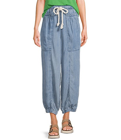 C&V Chelsea & Violet Chambray Woven Joggers