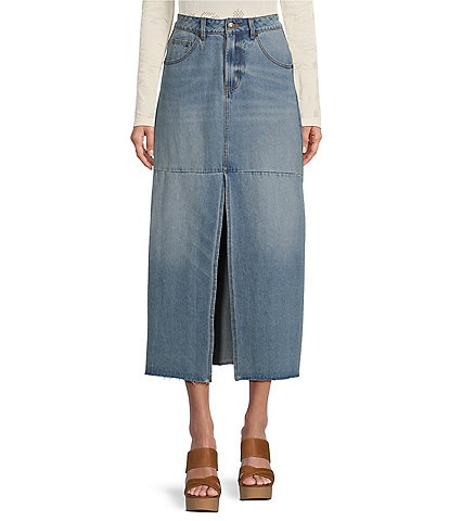 C&V Chelsea & Violet Denim Midi Skirt