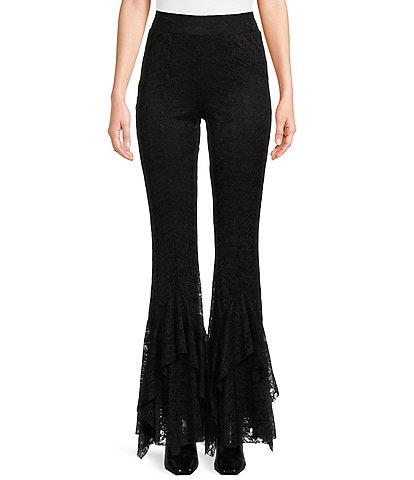 C&V Chelsea & Violet Pull-On Lace Flare Pants