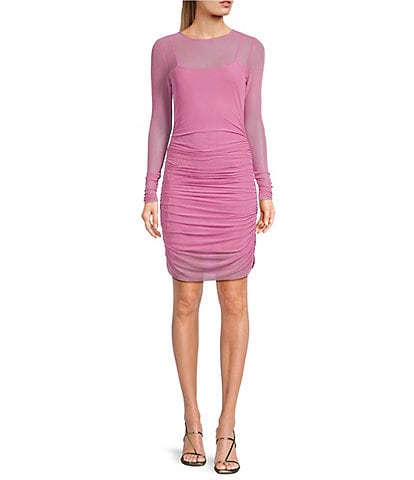 C&V Chelsea & Violet Shirred Mesh Dress