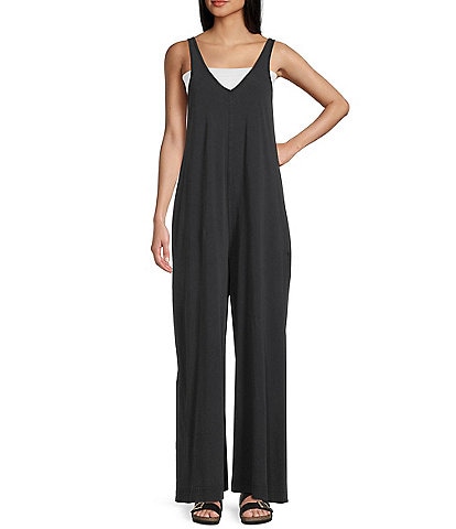 C&V Chelsea & Violet Sleeveless V-Neck Waistless Jumpsuit