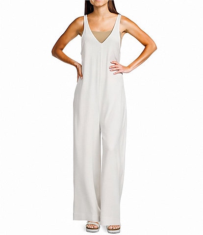 C&V Chelsea & Violet Sleeveless V-Neck Waistless Jumpsuit