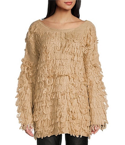 C&V Chelsea & Violet Oversized Tassel Sweater