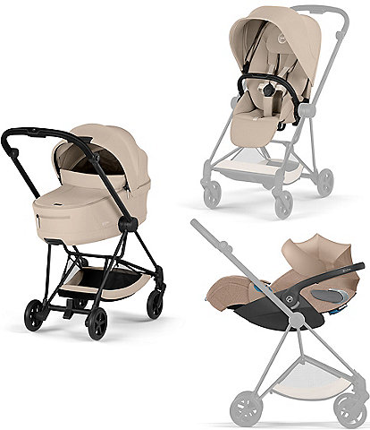 Cybex MIOS Stroller + CLOUD T Infant Car Seat + MIOS Fold Lux Carry Cot - Travel System Bundle