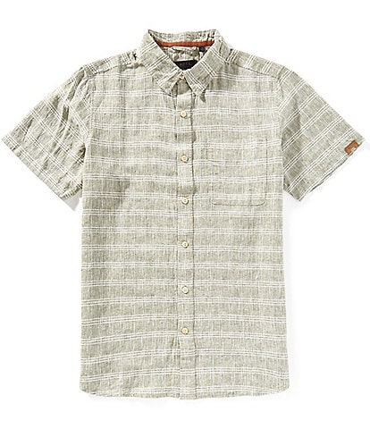 Dakota Grizzly Nate Short Sleeve Windowpane Plaid Woven Shirt