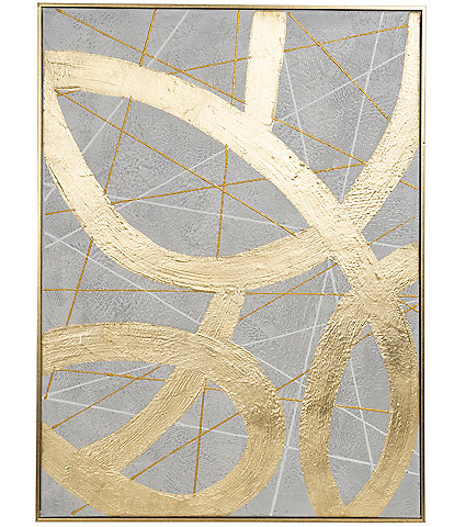 Dallas + Main 24#double; x 32#double; Large Gold Swirls Framed Canvas Wall Art