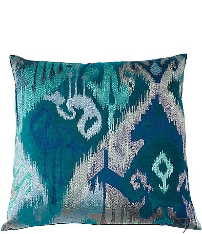 Dallas + Main Ikat Embroidered Velvet Square Pillow