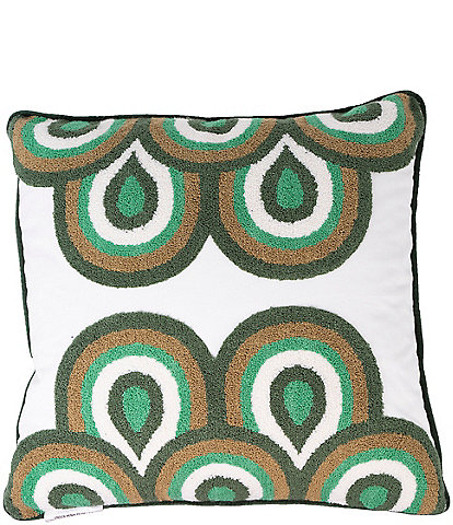 Dallas + Main Peacock Boucle and Velvet Square Pillow