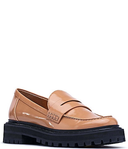 D'Amelio Footwear Prescia Patent Platform Lug Penny Loafers