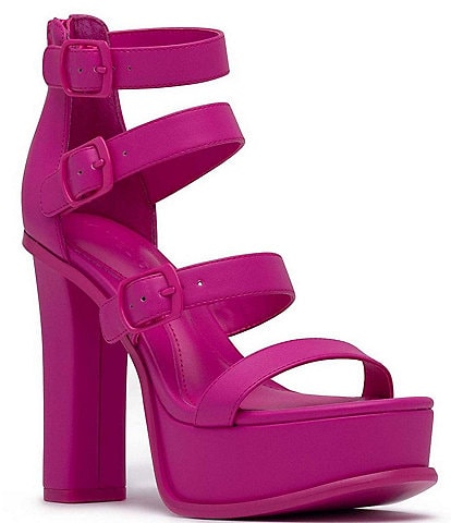 D'Amelio Footwear Romissa Strappy Buckle Platform Dress Sandals