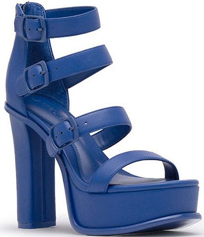 D'Amelio Footwear Romissa Strappy Buckle Platform Dress Sandals