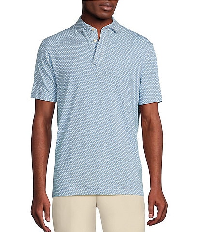 Daniel Cremieux Signature Label Burst Print Jersey Short Sleeve Polo Shirt