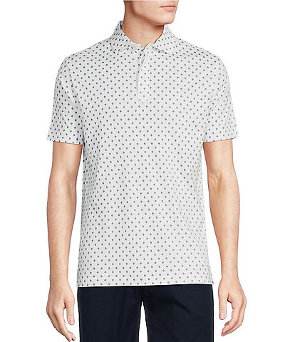 Daniel Cremieux Signature Label Cotton Interlock Printed Short Sleeve Polo Shirt