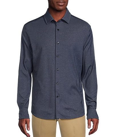Daniel Cremieux Signature Label Dotted Jacquard Long Sleeve Coatfront Shirt