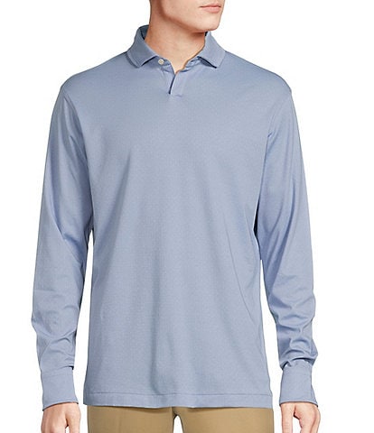 Daniel Cremieux Signature Label Mini-Dot Jacquard Long Sleeve Polo Shirt
