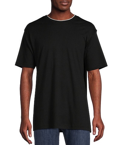 Daniel Cremieux Signature Label Double Collar Interlock Short Sleeve T-Shirt