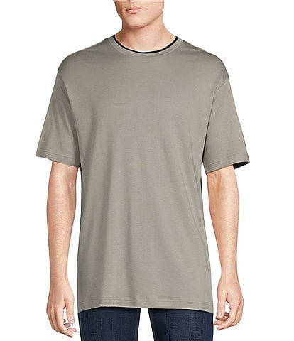Daniel Cremieux Signature Label Double Collar Interlock Short Sleeve T-Shirt
