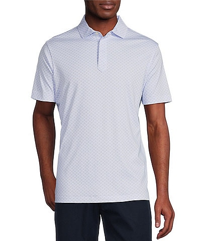 Daniel Cremieux Signature Label Geometic Print Short Sleeve Polo Shirt