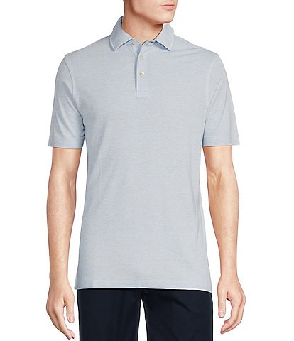 Daniel Cremieux Signature Label Jersey Jacquard Short Sleeve Polo Shirt