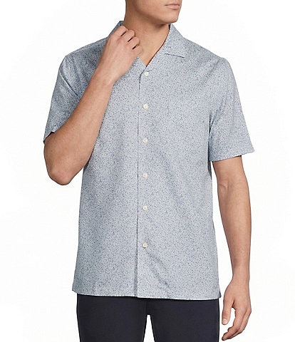 Daniel Cremieux Signature Label Leaf Print Short Sleeve Woven Camp Shirt