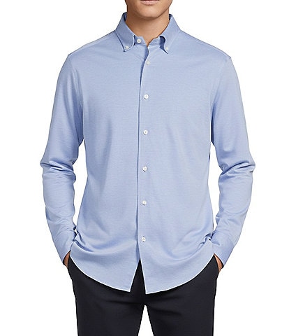 Daniel Cremieux Signature Label Long Sleeve Button Down Luxe Stretch Solid Woven Shirt