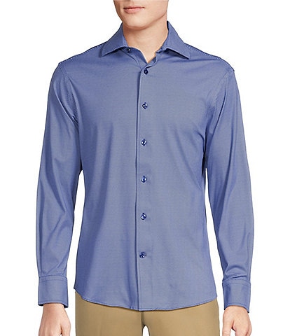 Daniel Cremieux Signature Label Micro Dot Italian Knit Oxford Long Sleeve Woven Shirt