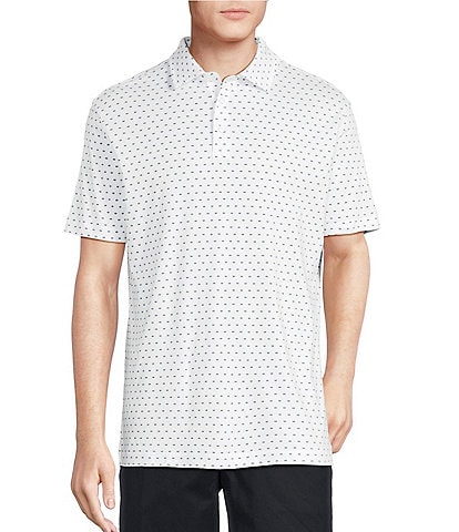 Daniel Cremieux Signature Label Mini Floral Geo Print Short Sleeve Polo Shirt