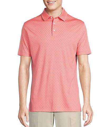 Daniel Cremieux Signature Label Mini Geo Print Short Sleeve Polo Shirt
