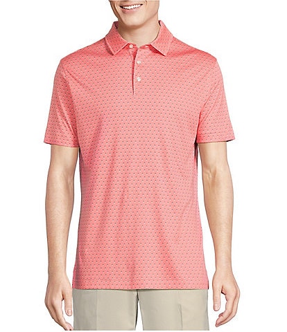 Daniel Cremieux Signature Label Mini Geo Print Short Sleeve Polo Shirt