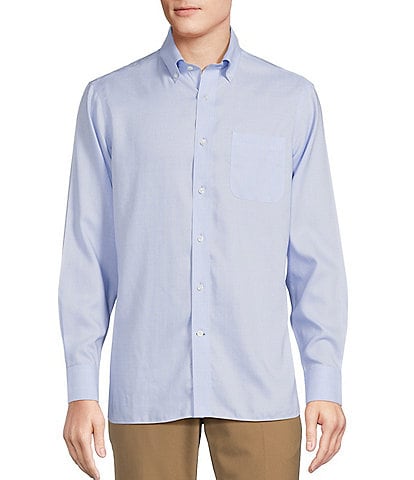 Daniel Cremieux Signature Label Non-Iron Windowpane Long Sleeve Woven Shirt