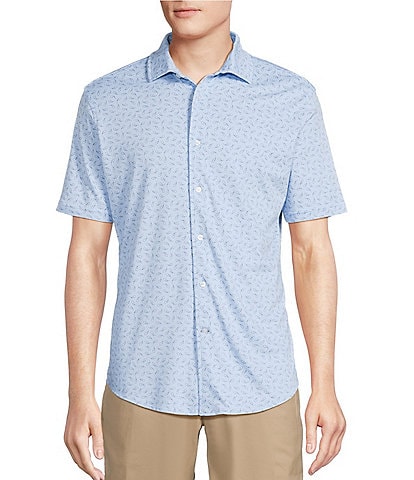 Daniel Cremieux Signature Label Paisley Print Short Sleeve Coatfront Shirt