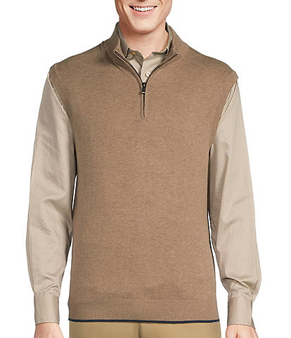 Daniel Cremieux Signature Label Supima Cashmere Blend Quarter-Zip Sweater Vest