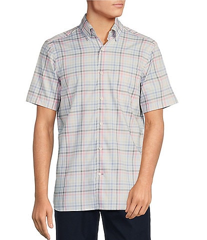 Daniel Cremieux Signature Label Plaid Lyocell-Cotton Short Sleeve Woven Shirt