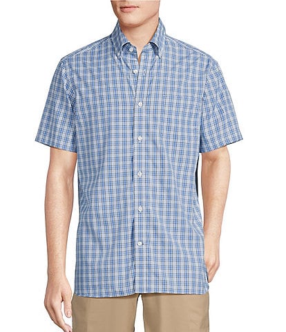 Daniel Cremieux Signature Label Poplin Glen Plaid Short Sleeve Woven Shirt