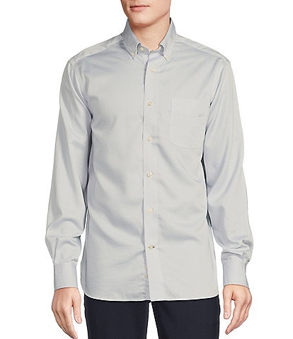 Daniel Cremieux Signature Label Sateen Dot Print Long Sleeve Woven Shirt