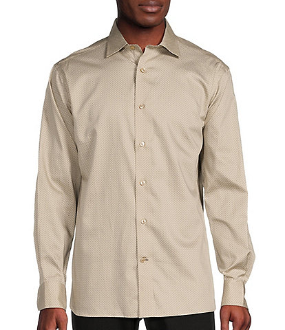 Daniel Cremieux Signature Label Sateen Micro-Print Long Sleeve Woven Shirt