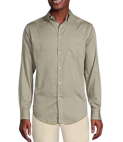 Daniel Cremieux Signature Label Solid Royal Oxford Long Sleeve Woven Shirt