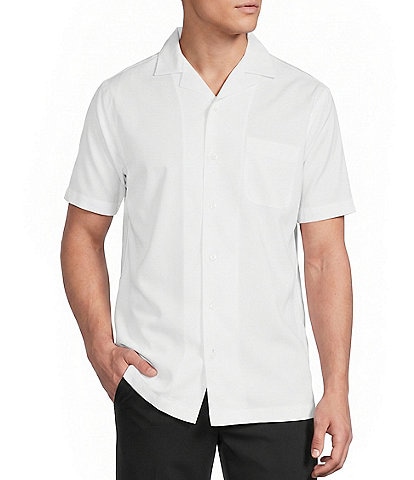 Daniel Cremieux Signature Label Solid Short Sleeve Woven Camp Shirt
