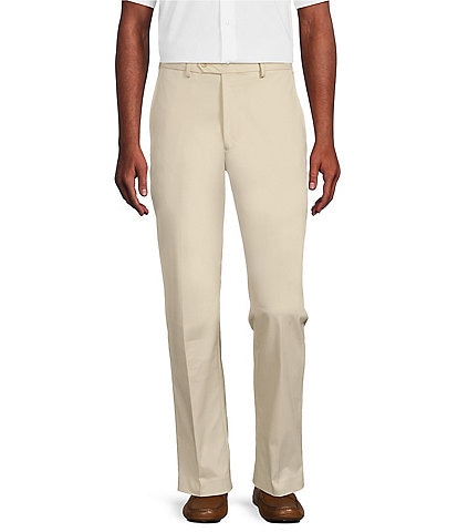 Daniel Cremieux Signature Label Solid Twill Flat Front Hollowcore Performance Pants