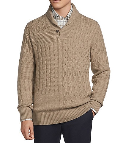 Daniel Cremieux Signature Label The Highlands Collection Patchwork Shawl Sweater