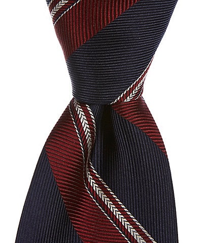 Daniel Cremieux Signature Wide Stripe 3 3/8" Woven Silk Tie