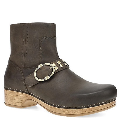 Dansko Baylin Leather Studded Buckle Booties