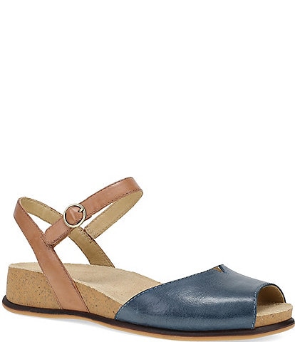Dansko Cass Leather Ankle Wrap Hook-and-Loop Sandals