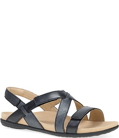 Dansko Jacklyn Leather Slingback Hook-and-Loop Sandals