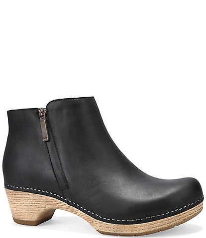 Dansko Lizanne Leather Double Zipper Booties