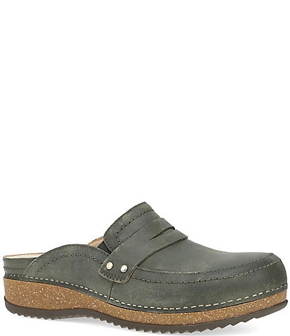 Dansko Maggy Nubuck Suede Penny Strap Clogs