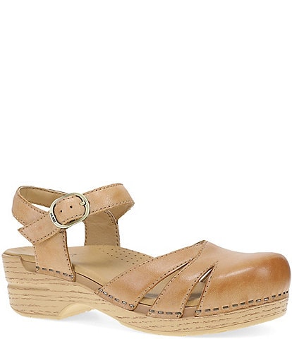 Dansko Margreta Leather Ankle Strap Clogs