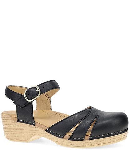 Dansko Margreta Leather Ankle Strap Clogs