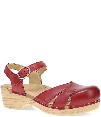 Dansko Margreta Leather Ankle Strap Clogs