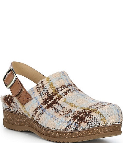 Dansko Merrin Plaid Slingback Strap Clogs